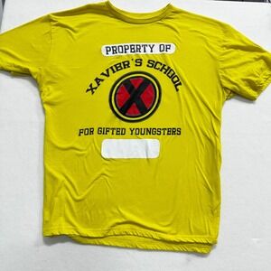 Marvel Men's XL T-Shirt Yellow X-Men Xavier School Movie Merch Graphic Tee